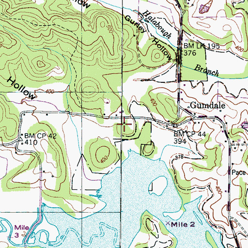 Topographic Map of Gumdale School (historical), TN