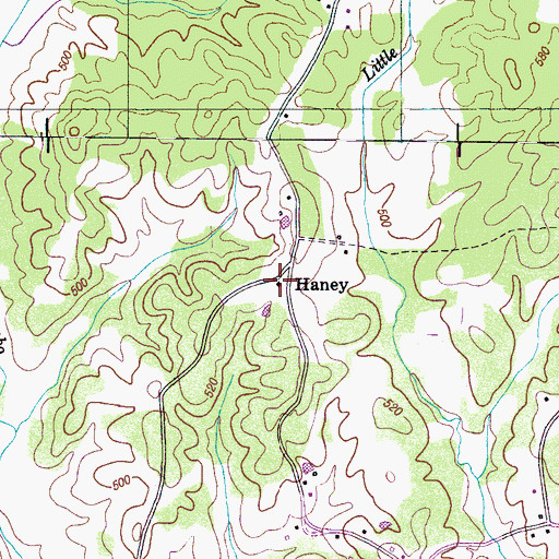 Topographic Map of Haney School (historical), TN