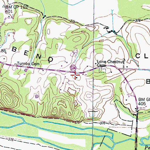Topographic Map of Lone Chestnut School (historical), TN