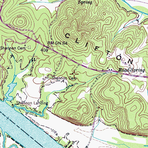 Topographic Map of Shannon School (historical), TN