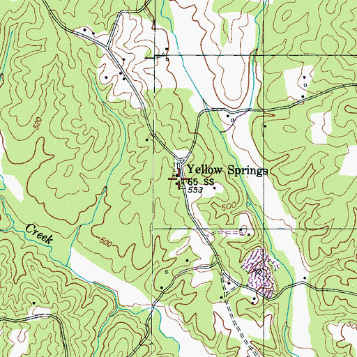 Topographic Map of Yellow Spring Church, TN