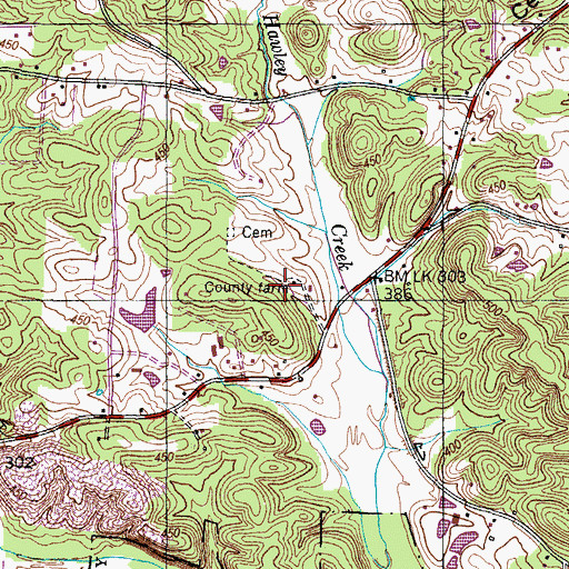 Topographic Map of Benton County Farm (historical), TN