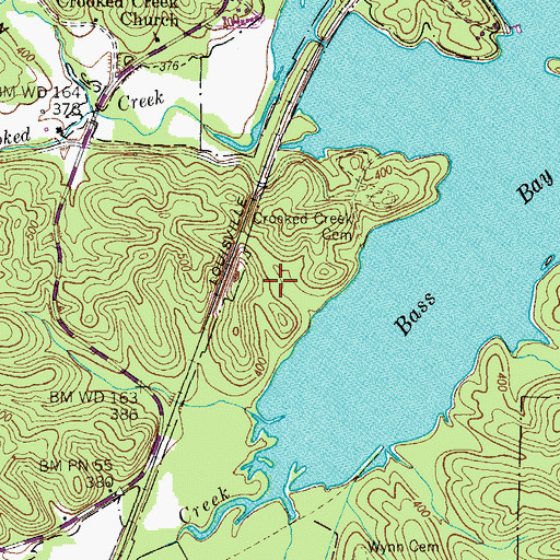 Topographic Map of Benton County Park, TN