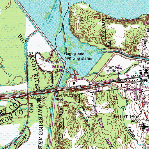 Topographic Map of Big Sandy Dock, TN