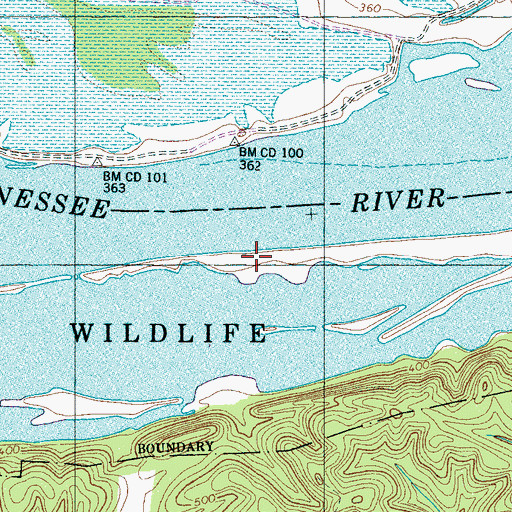 Topographic Map of Byrds Landing, TN