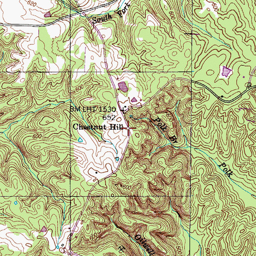 Topographic Map of Chestnut Hill Church (historical), TN
