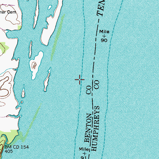 Topographic Map of Corbeds Landing (historical), TN