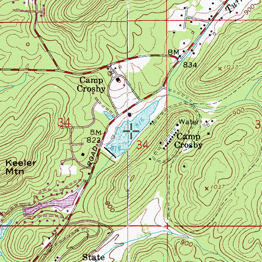 Topographic Map of Old Camp Cosby Lake, AL