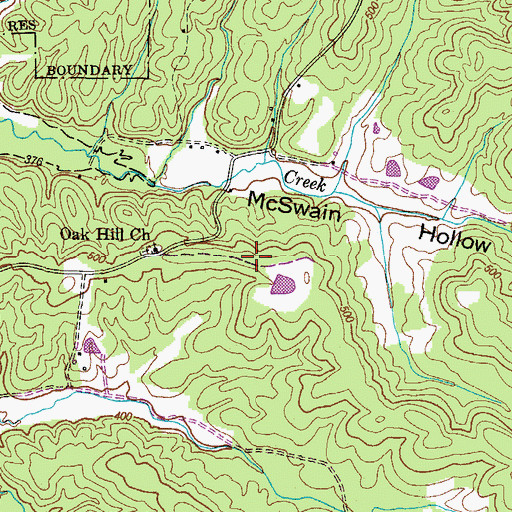 Topographic Map of Evans Chapel (historical), TN