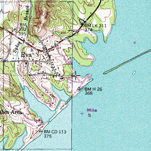 Topographic Map of Eve Station (historical), TN