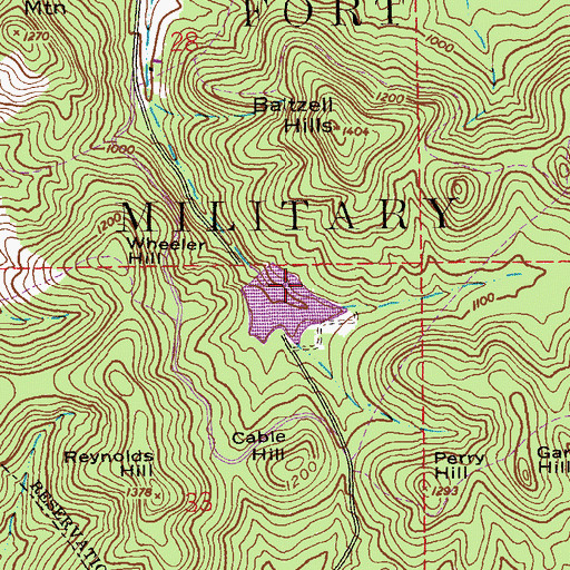 Topographic Map of Yahou Dam, AL