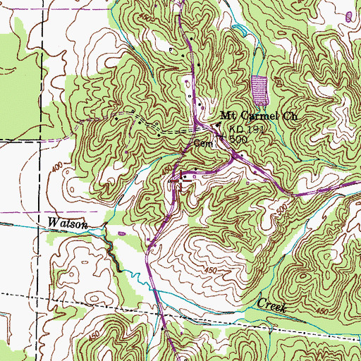 Topographic Map of Garfield School (historical), TN