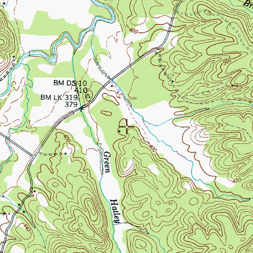 Topographic Map of Green Hill School (historical), TN