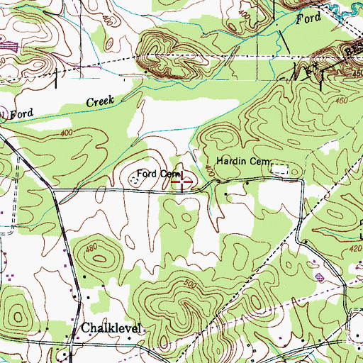 Topographic Map of Hardin Store (historical), TN