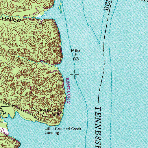 Topographic Map of Lamp Landing (historical), TN