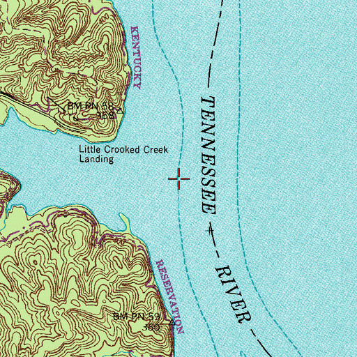 Topographic Map of Lower Point Mason Landing (historical), TN