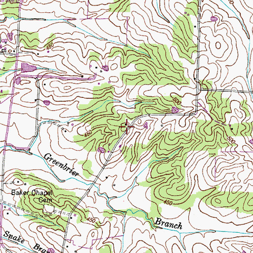 Topographic Map of Morgan School (historical), TN