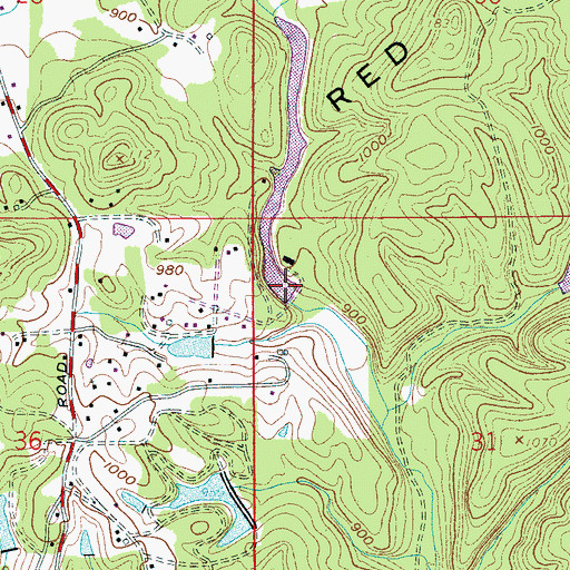 Topographic Map of Hidden Valley Lake, AL