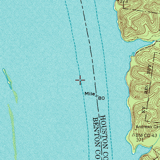 Topographic Map of Pafford Landing (historical), TN