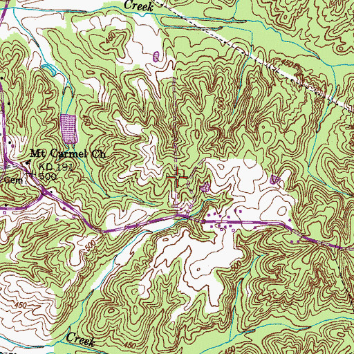 Topographic Map of Pleasant Grove Church (historical), TN