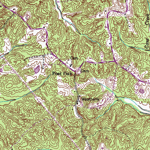 Topographic Map of Post Oak School (historical), TN
