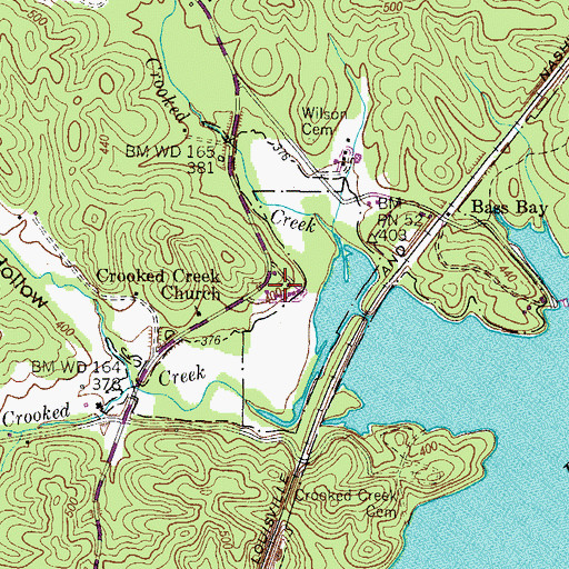 Topographic Map of Randys Camp, TN