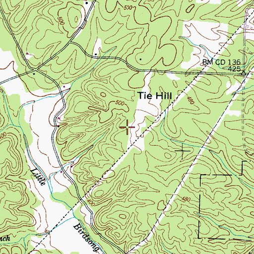 Topographic Map of Tie Hill School (historical), TN