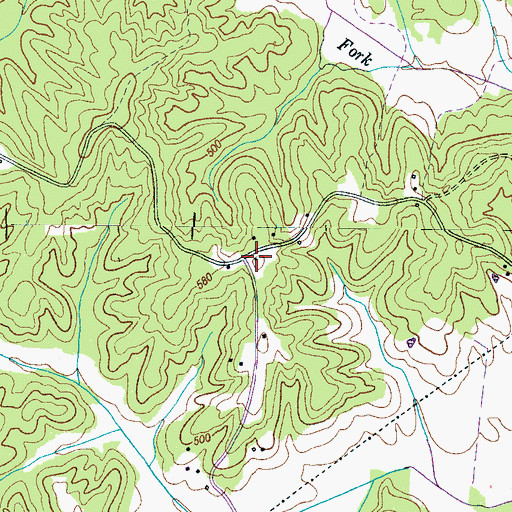 Topographic Map of Unity School (historical), TN