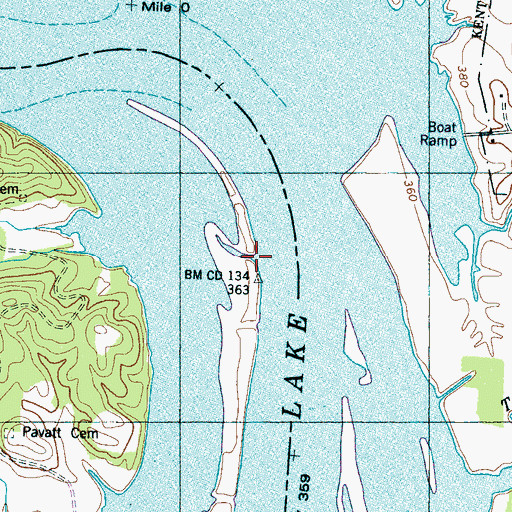 Topographic Map of West Sycamore Landing, TN