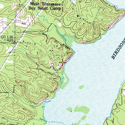 Topographic Map of Young Farmers and Homemakers Camp, TN
