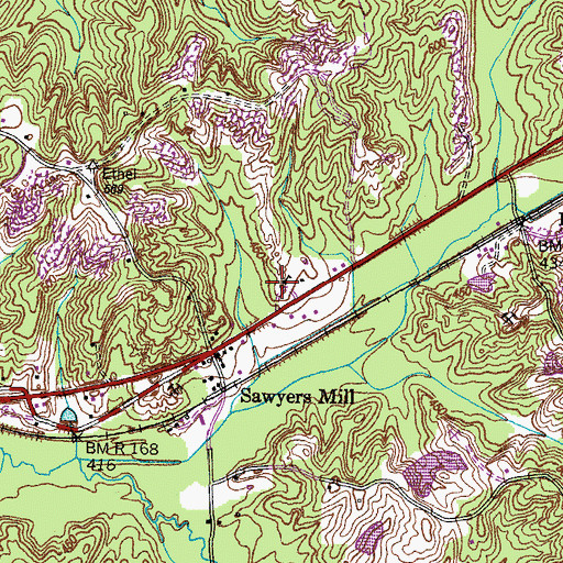 Topographic Map of Zach School (historical), TN