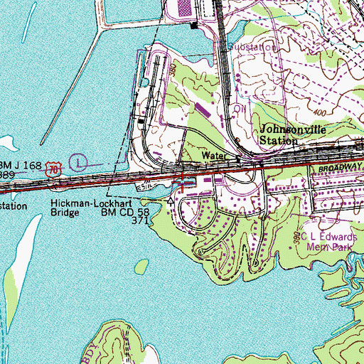 Topographic Map of Anchor Inn Marina, TN