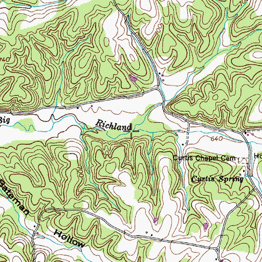 Topographic Map of Bentons Mill (historical), TN