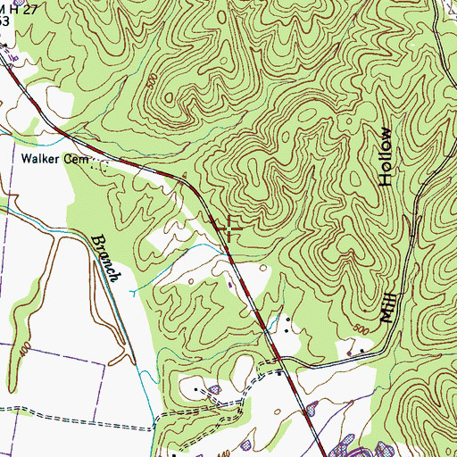 Topographic Map of Buffalo Church (historical), TN