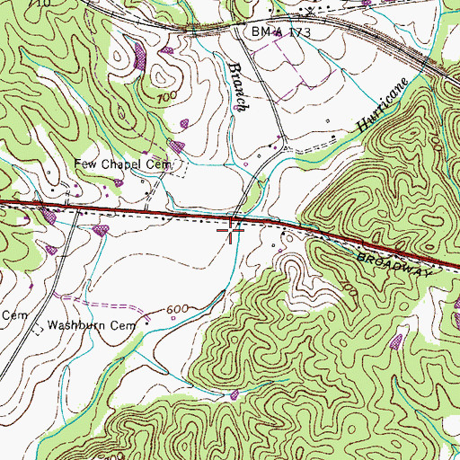 Topographic Map of Burgess Chapel (historical), TN