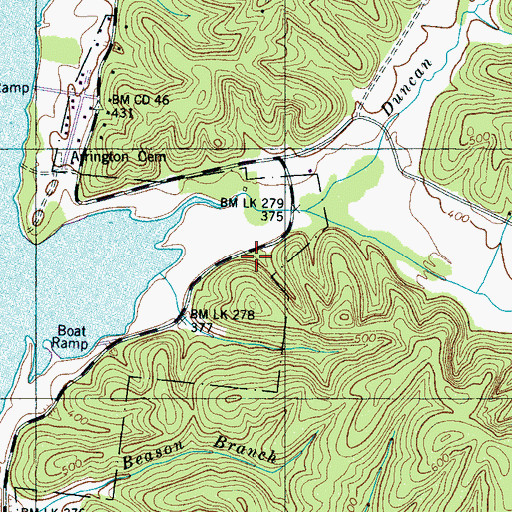 Topographic Map of Clear Spring School (historical), TN