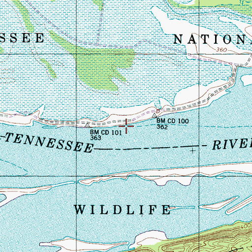 Topographic Map of Cow Gap Landing, TN
