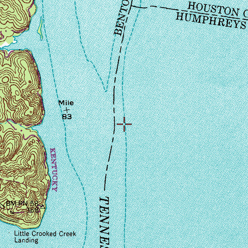 Topographic Map of Curis Landing (historical), TN