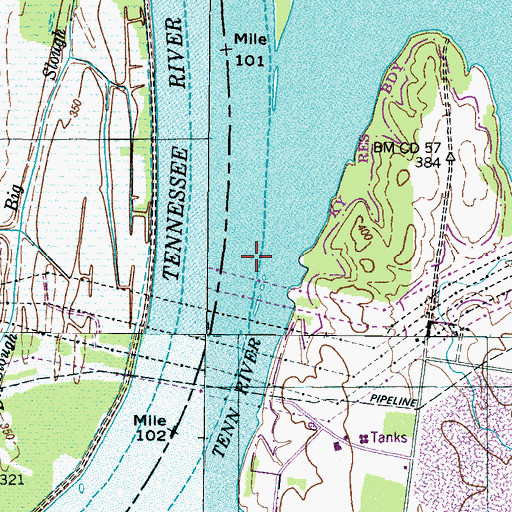 Topographic Map of Dixie Landing (historical), TN