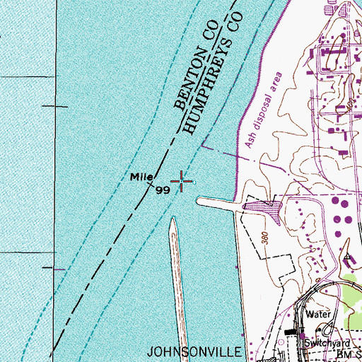 Topographic Map of Duck River Landing (historical), TN