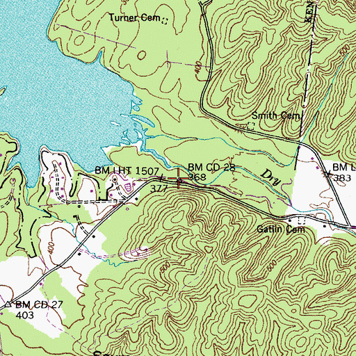 Topographic Map of Dry Creek School (historical), TN