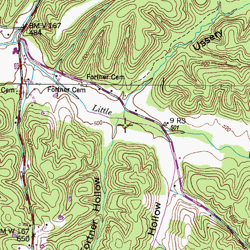 Topographic Map of Fairview School (historical), TN