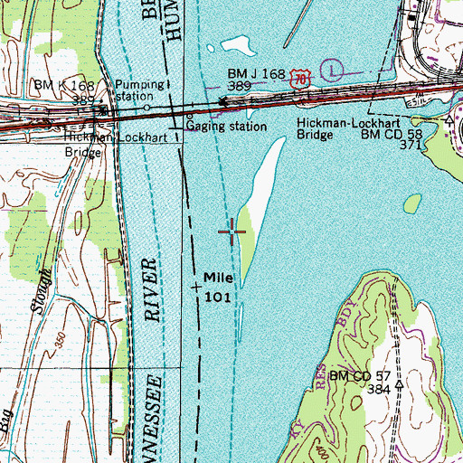 Topographic Map of Faulks Landing (historical), TN