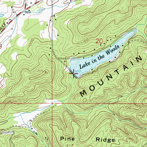 Topographic Map of Lake in the Woods Dam, AL