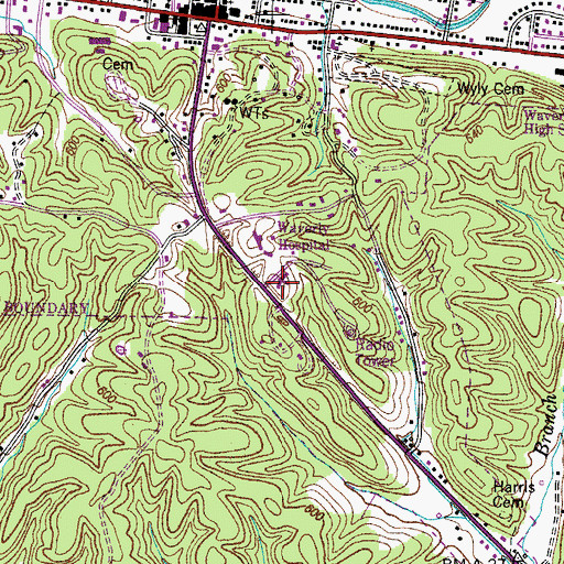 Topographic Map of Humphreys County Nursing Home, TN