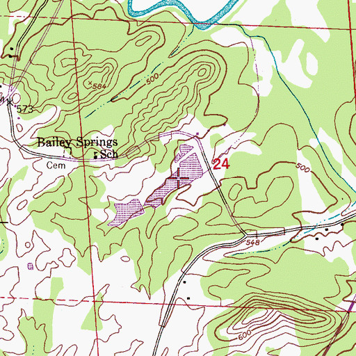 Topographic Map of Yarbroughs Lake, AL