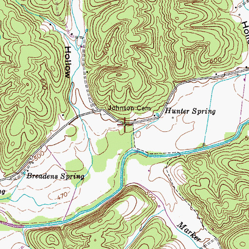 Topographic Map of Oak Grove School (historical), TN
