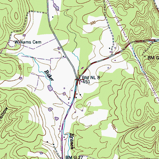 Topographic Map of Pegram School (historical), TN