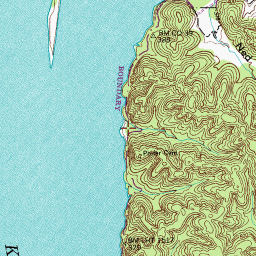 Topographic Map of Phifer Plac (historical), TN