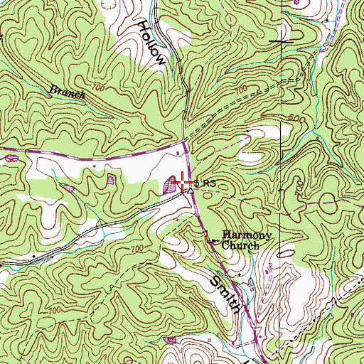 Topographic Map of Pleasan Hill Church (historical), TN
